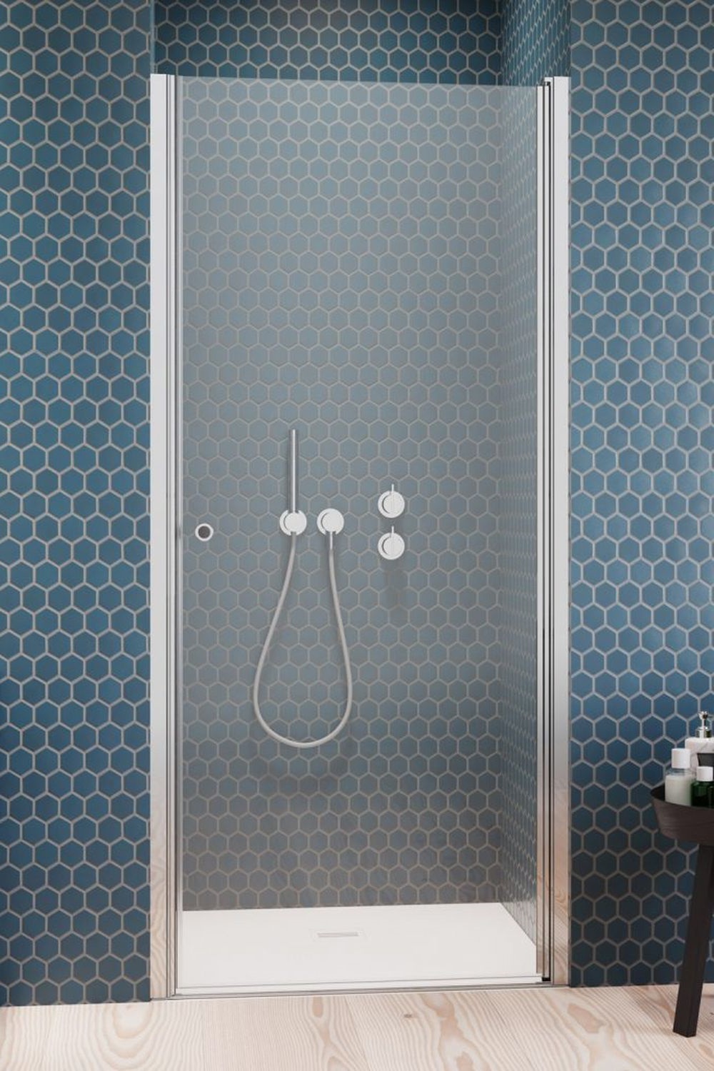 Radaway Eos DWJ I drzwi prysznicowe 80 cm wnękowe prawe chrom/szkło przezroczyste 137913-01-01R