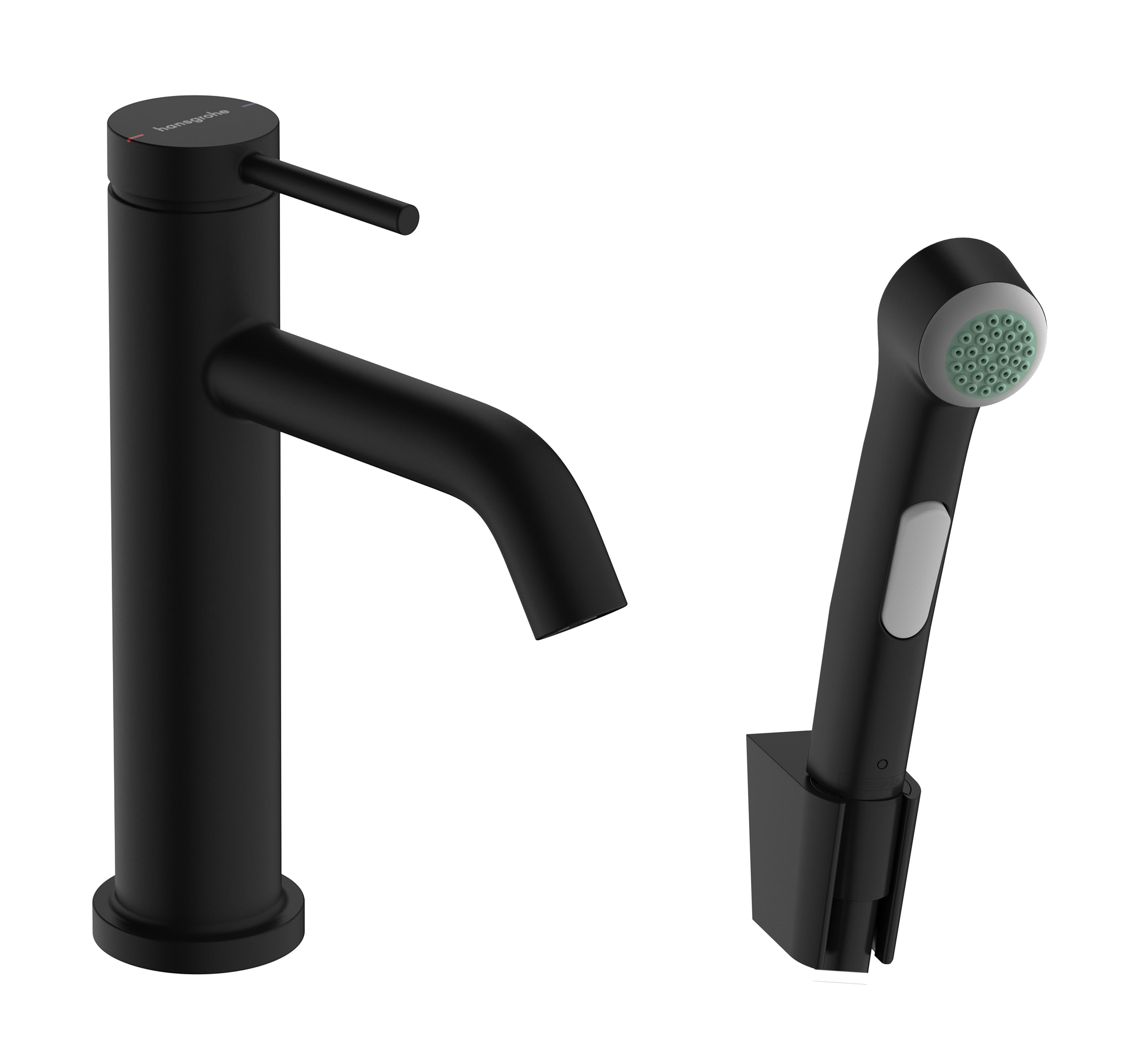Hansgrohe Tecturis S bateria umywalkowa stojąca ze słuchawką typu bidetta czarny mat 73211670