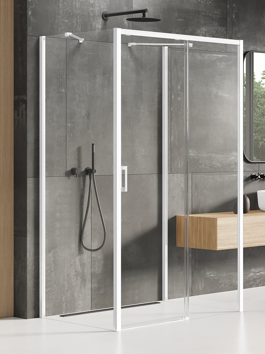 New Trendy Prime White kabina prysznicowa 160x90 cm prawa biały mat/szkło przezroczyste K-1058