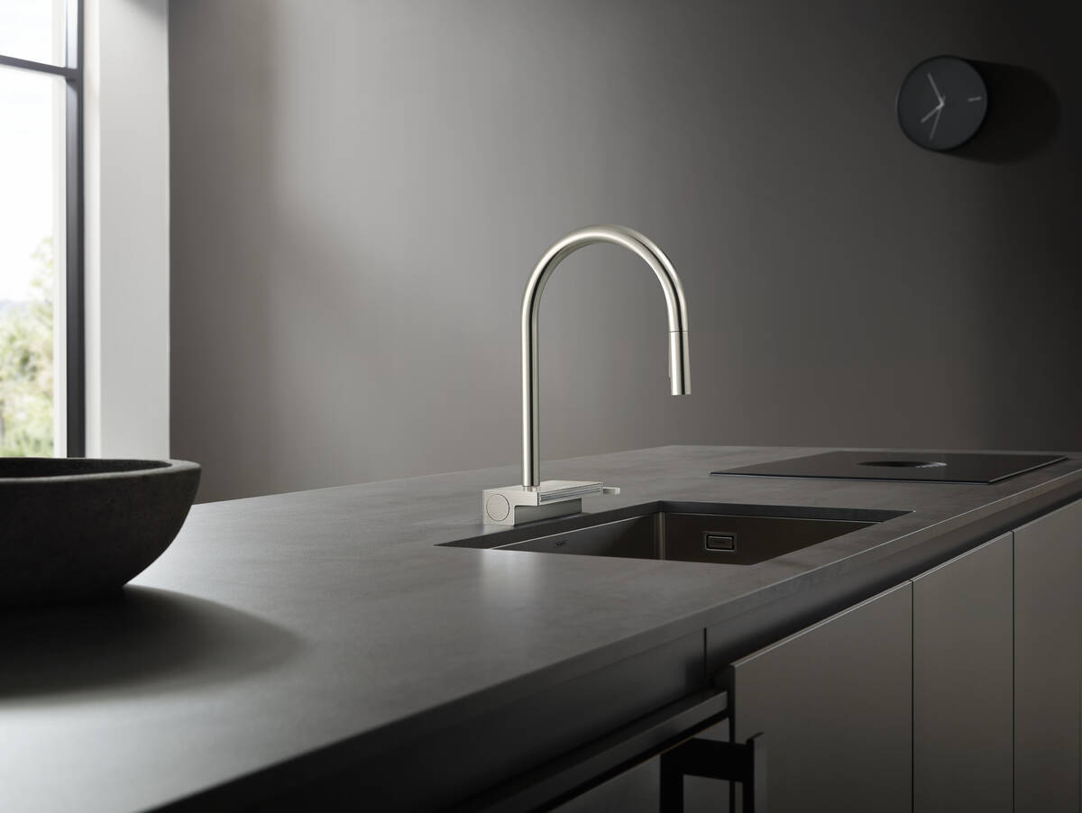 Hansgrohe Aquno Select M81 bateria kuchenna stojąca stalowa 73837800