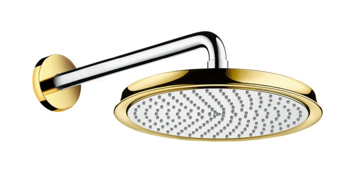 Hansgrohe Raindance Classic deszczownica 24 cm okrągła z ramieniem prysznicowym chrom/złoty 27424090