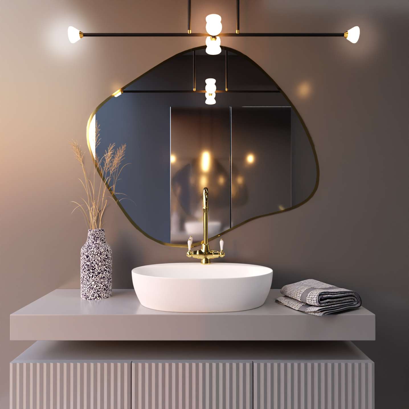 Smartwoods Tiny Border Contorno III lustro 70x60 cm złote