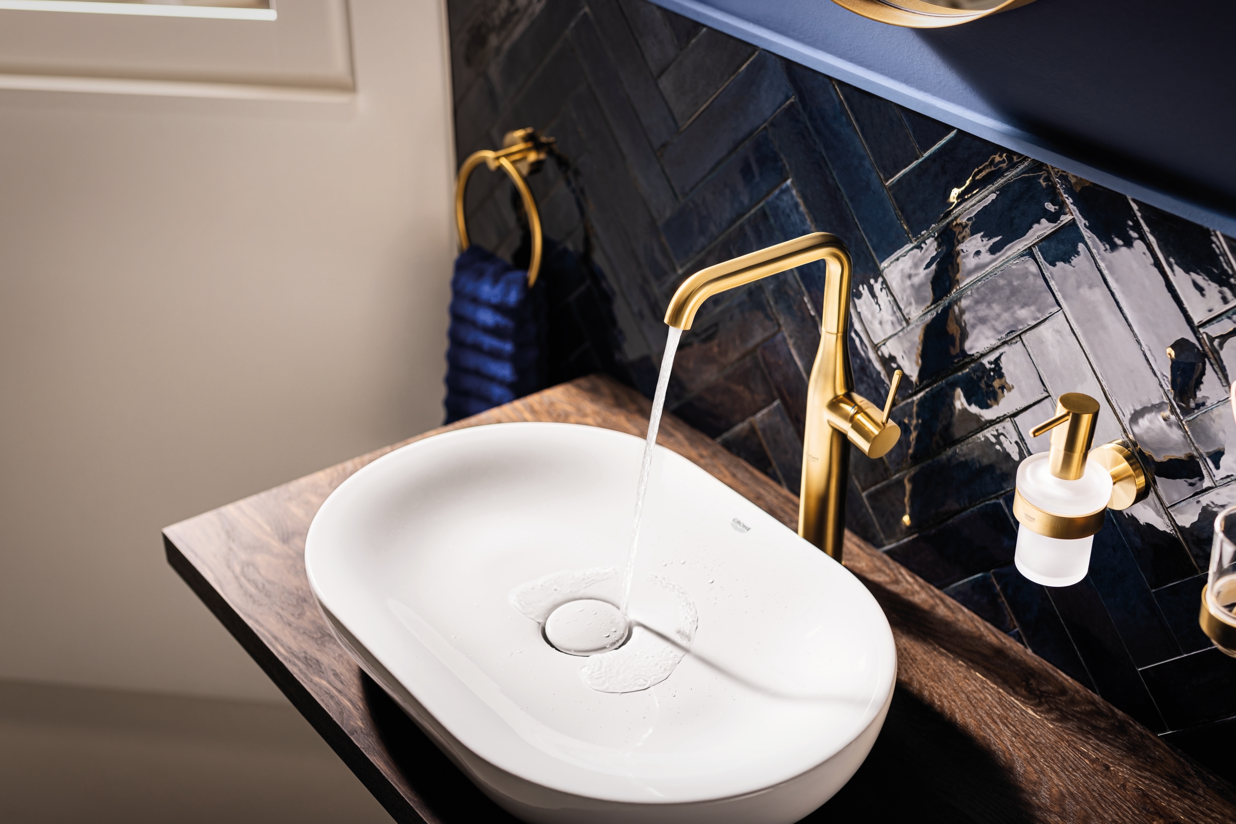 Grohe Essentials wieszak na ręcznik 18 cm okrągły brushed cool sunrise 40365GN1 - Wysyłka w 24h