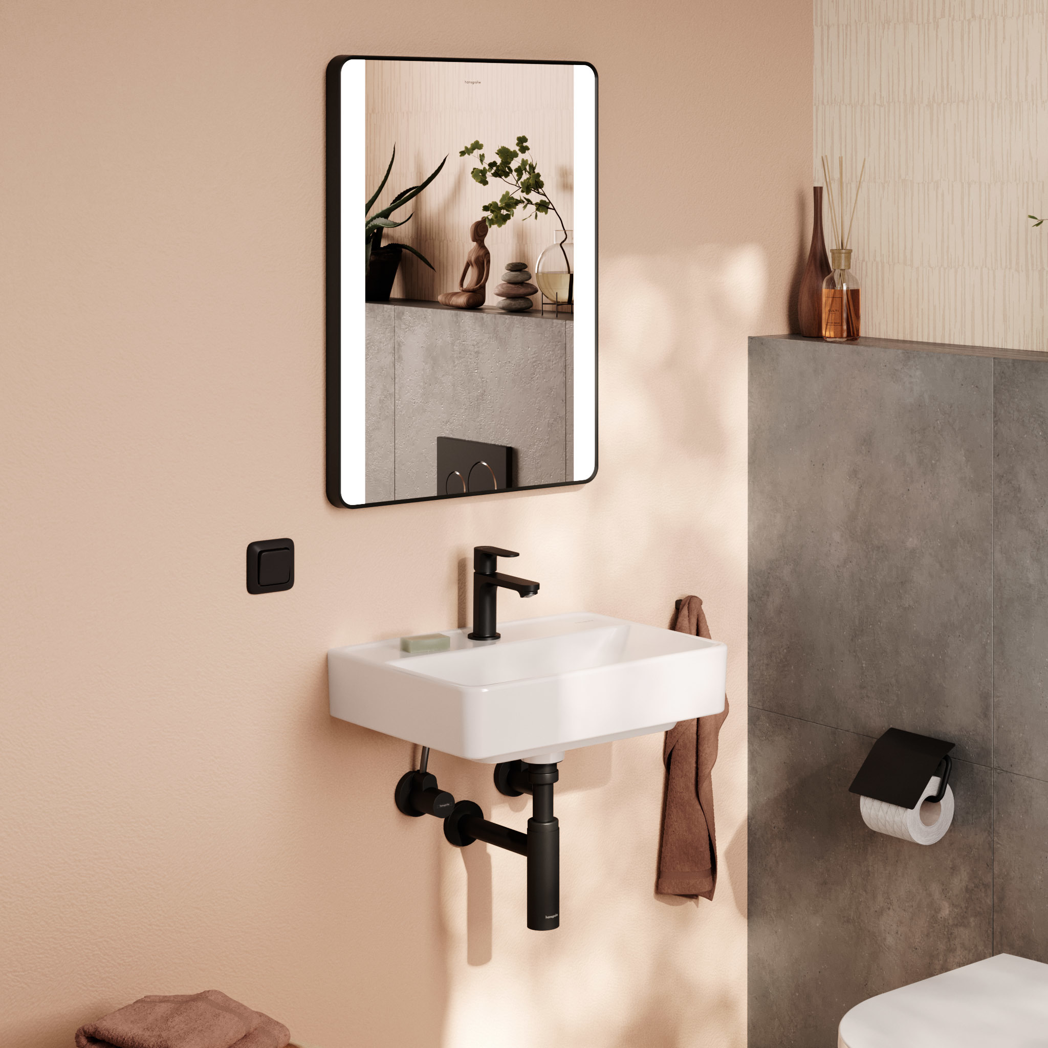 Hansgrohe Xanuia Q umywalka 50x39 cm prostokątna ścienna biała 60233450