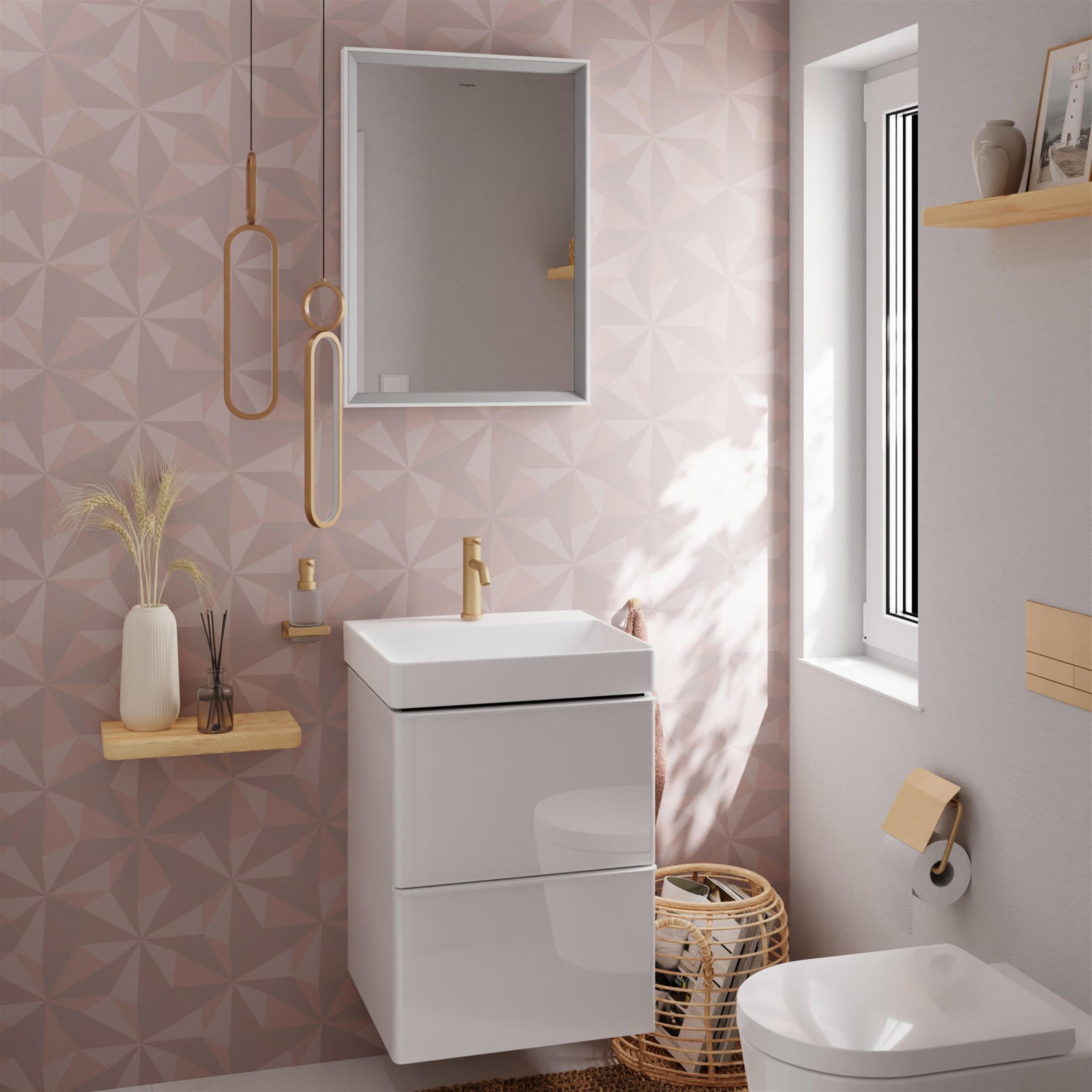Hansgrohe Xarita E lustro 70x50 cm z oświetleniem LED z czujnikiem biały mat 54998700