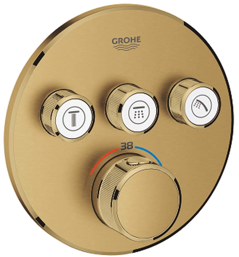 Grohe Grohtherm SmartControl bateria wannowo-prysznicowa podtynkowa termostatyczna brushed cool sunrise 29121GN0