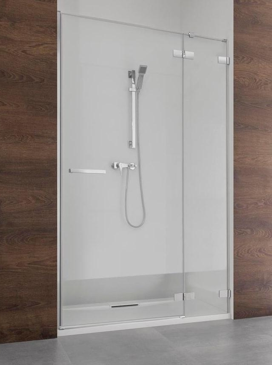 Radaway Euphoria DWJ drzwi wnękowe 120 cm prawe ze ścianką krótką chrom/szkło przezroczyste 383812-01R/383214-01R