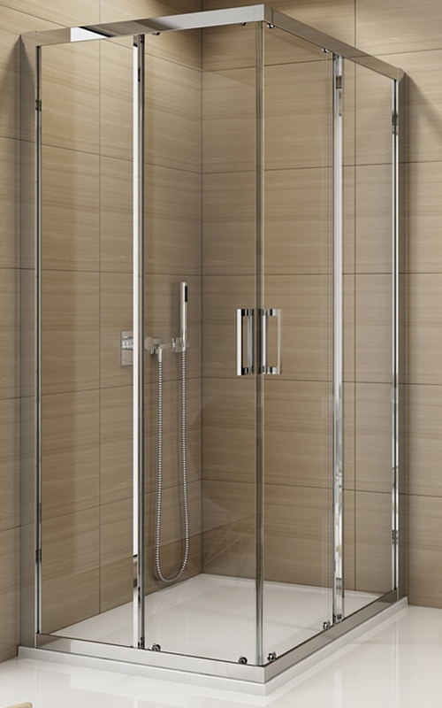 SanSwiss TOP-Line drzwi prysznicowe 80 cm częściowe 1/2 lewe srebrny mat/szkło przezroczyste TOPG08000107