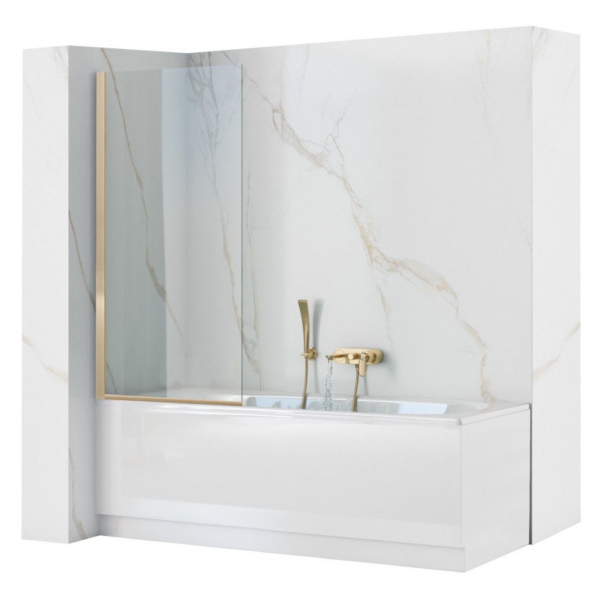 Rea Elegant Gold parawan nawannowy 70 cm złoty połysk/szkło przezroczyste REA-W5600