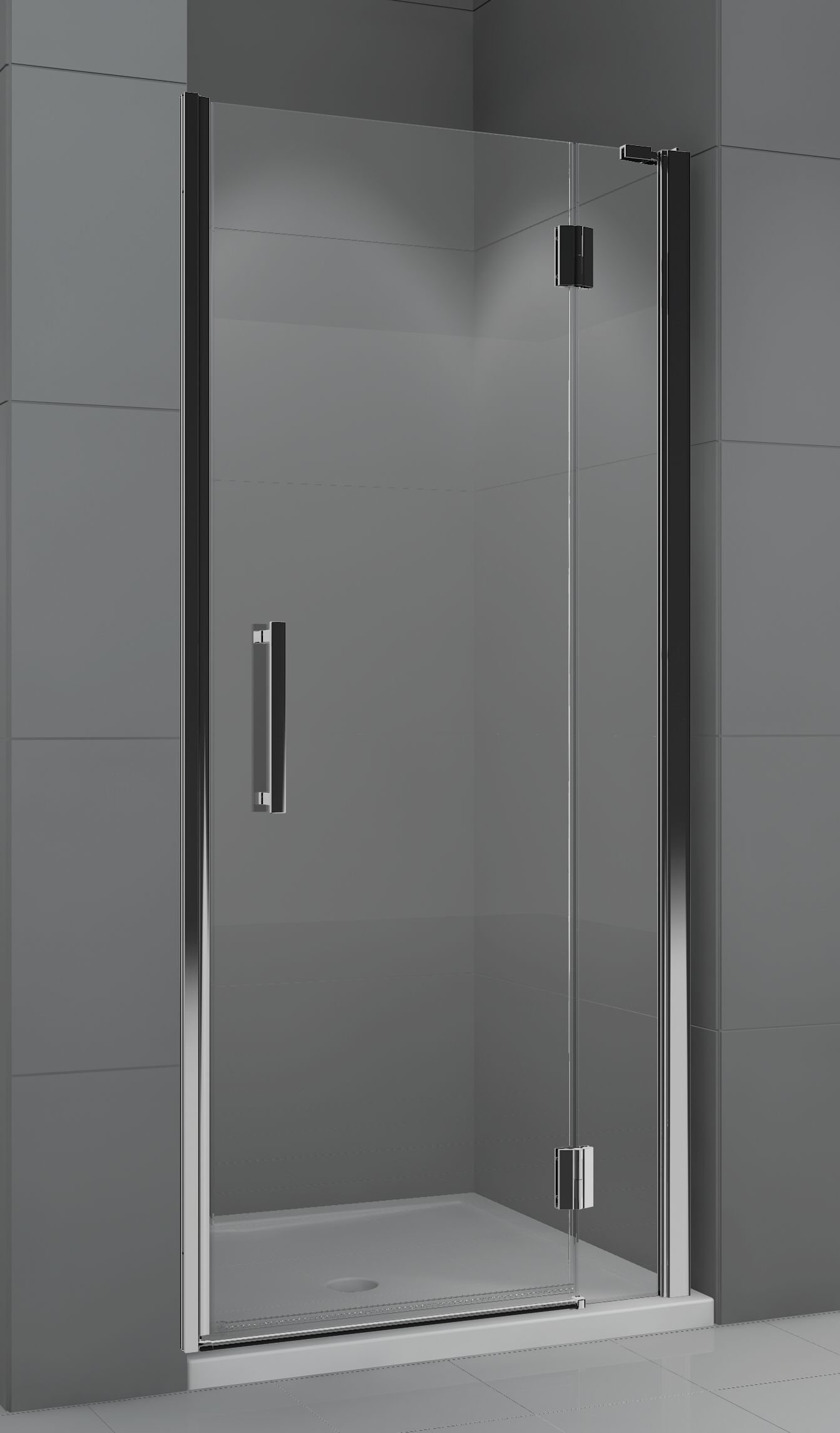 Novellini Modus G drzwi prysznicowe 80 cm wnękowe prawe chrom/szkło przezroczyste MODUSG80D-1K