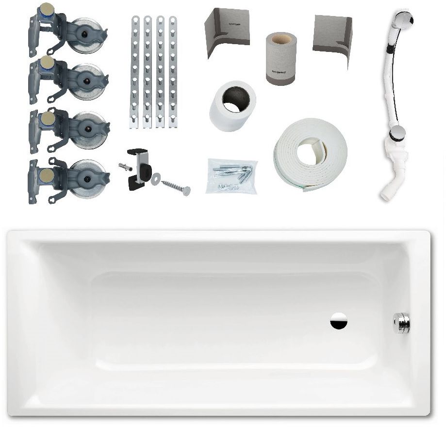 Kaldewei Puro model 683 wanna 160x70 cm z zestawem instalacyjnym BIS 5042 (258300010001, 687676500000) - Wysyłka w 24h