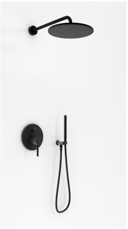 Kohlman Roxin Black zestaw prysznicowy podtynkowy z deszczownicą 30 cm czarny mat QW210RBR30