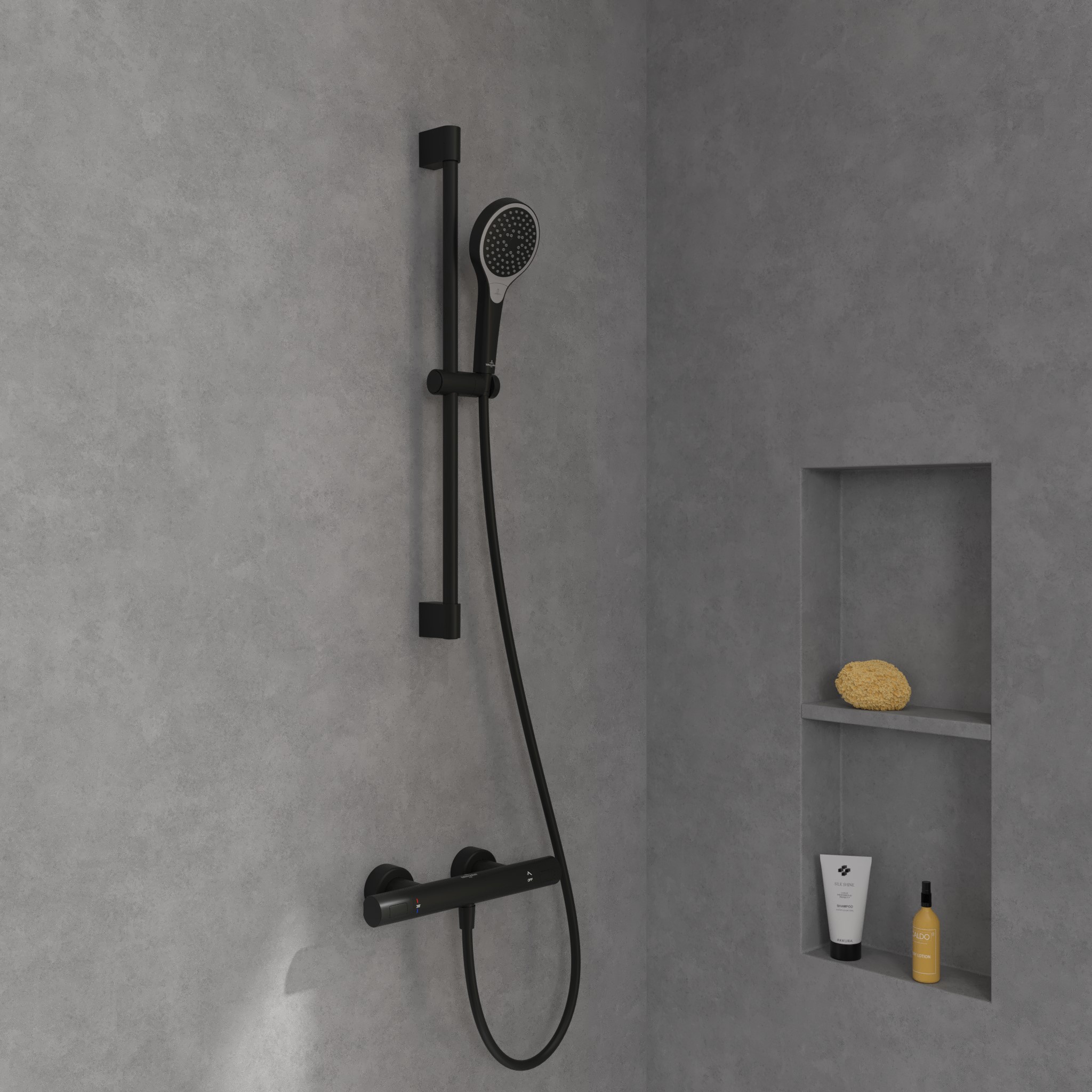 Villeroy & Boch Universal Taps & Fittings bateria prysznicowa ścienna termostatyczna czarny mat TVS000017000K5 - Wysyłka w 24h