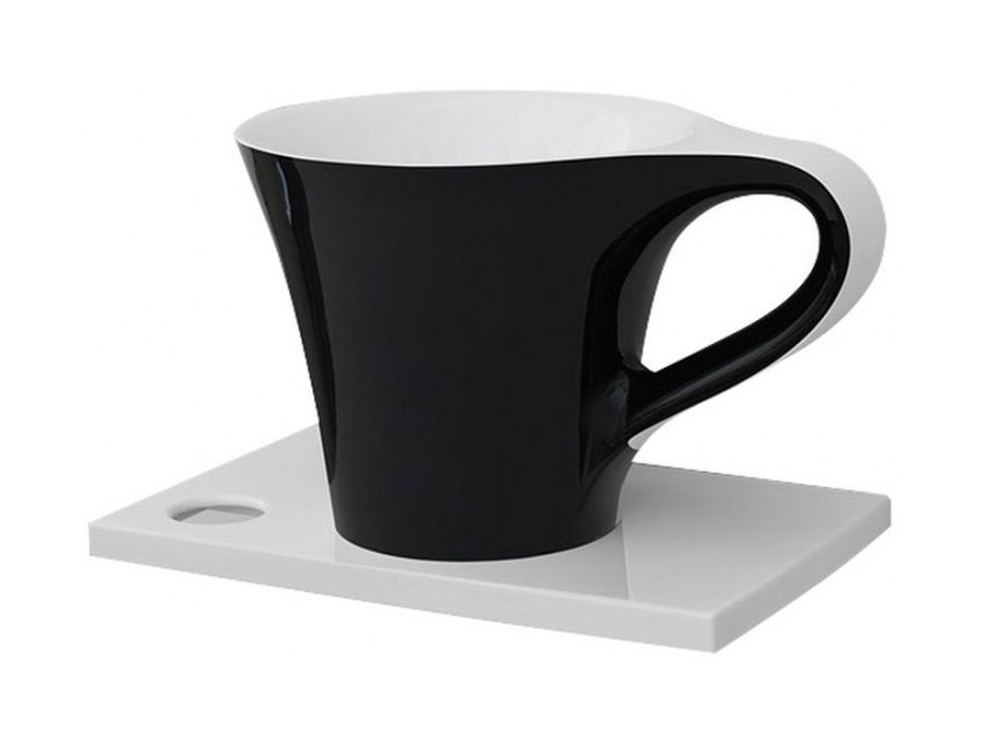 Art Ceram One Shot Cup umywalka 69x50 cm nablatowa czarny/biały OSL00501;50