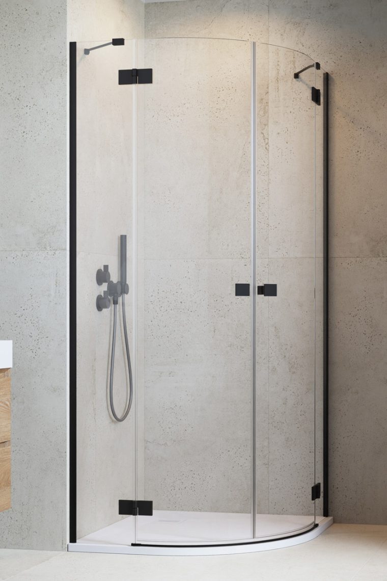 Radaway Essenza New Black PDD drzwi prysznicowe 80 cm lewe czarny mat/szkło przezroczyste 1385002-54-01L