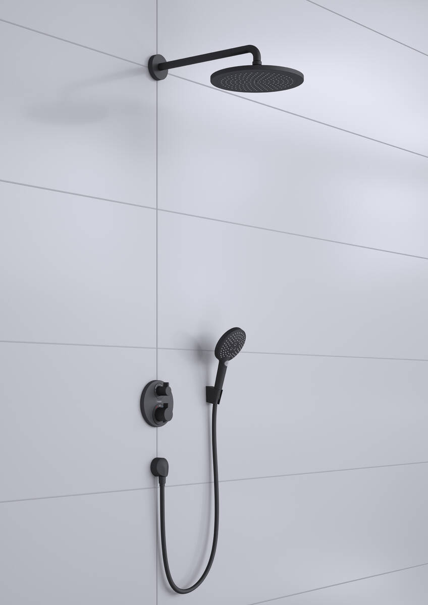 Hansgrohe Croma zestaw prysznicowy podtynkowy termostatyczny czarny mat 27961670 - Wysyłka w 24h