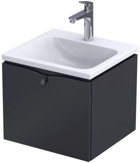 Oristo Siena szafka 50 cm podumywalkowa wisząca czarny mat OR45-SD1S-50-8
