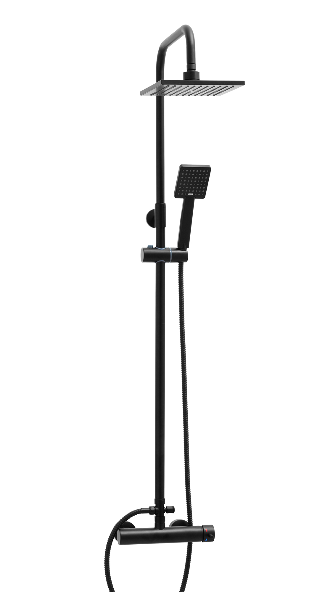 YokaHome Flova zestaw prysznicowy ścienny czarny mat BP.FLOVA20BLK