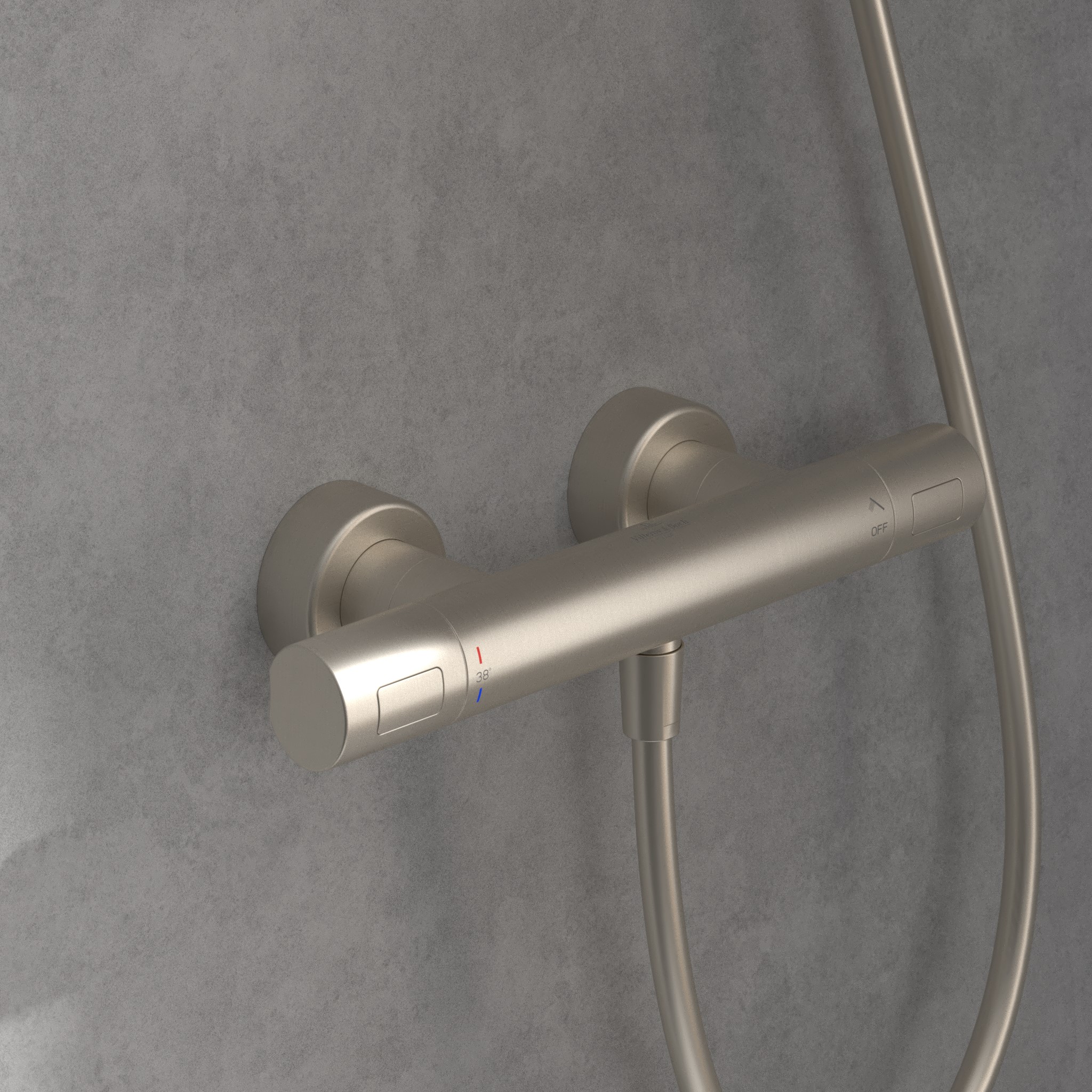 Villeroy & Boch Universal Taps & Fittings bateria prysznicowa ścienna termostatyczna nikiel szczotkowany TVS00001700064
