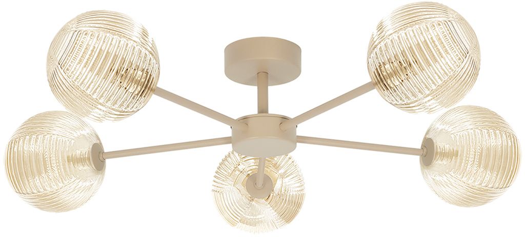 Kaja Jukon lampa podsufitowa 5x10 W bursztynowa-beżowa K-5714