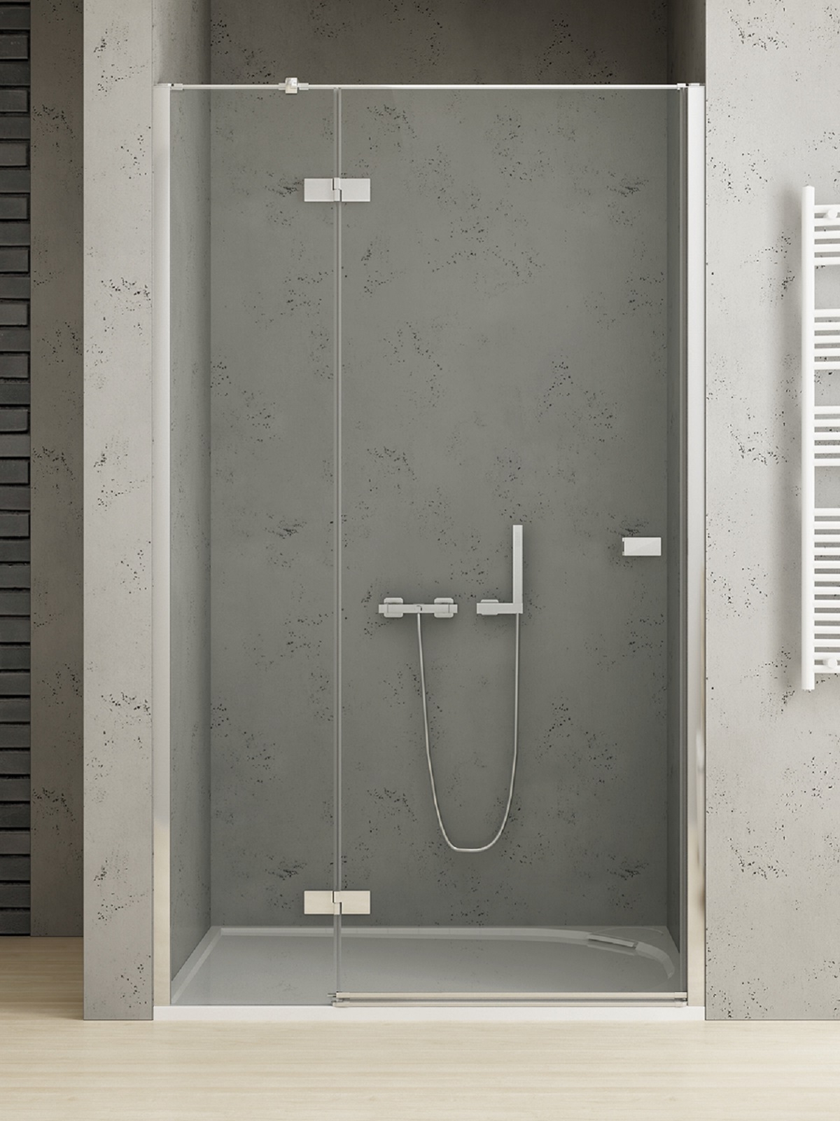 New Trendy Reflexa drzwi prysznicowe 80 cm wnękowe lewe chrom/szkło przezroczyste EXK-5057