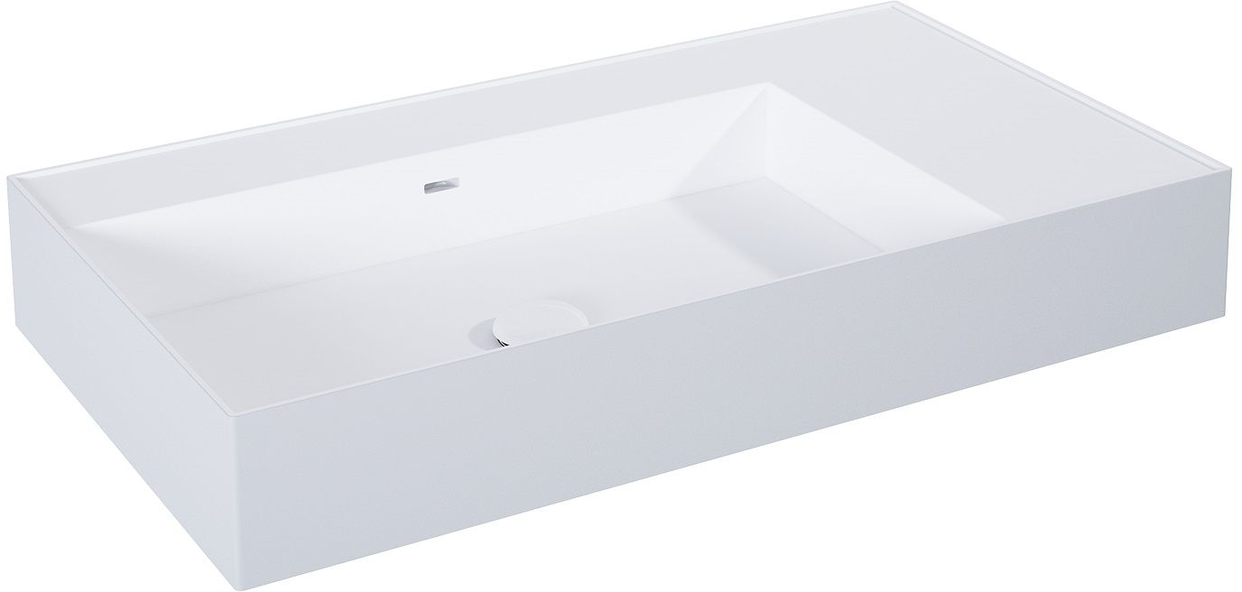 Elita Level umywalka 80,5x45,5 cm prostokątna ścienna lewa white/stone matt RE041461216040