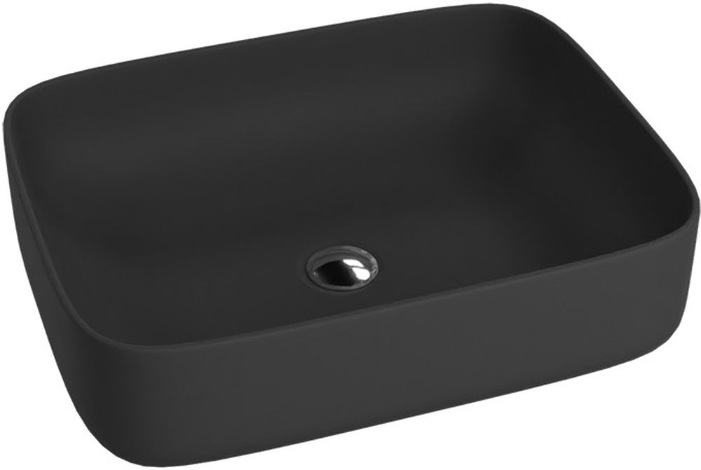 LaVita Galera Black Mat umywalka 50,5x40 cm nablatowa prostokątna czarny mat