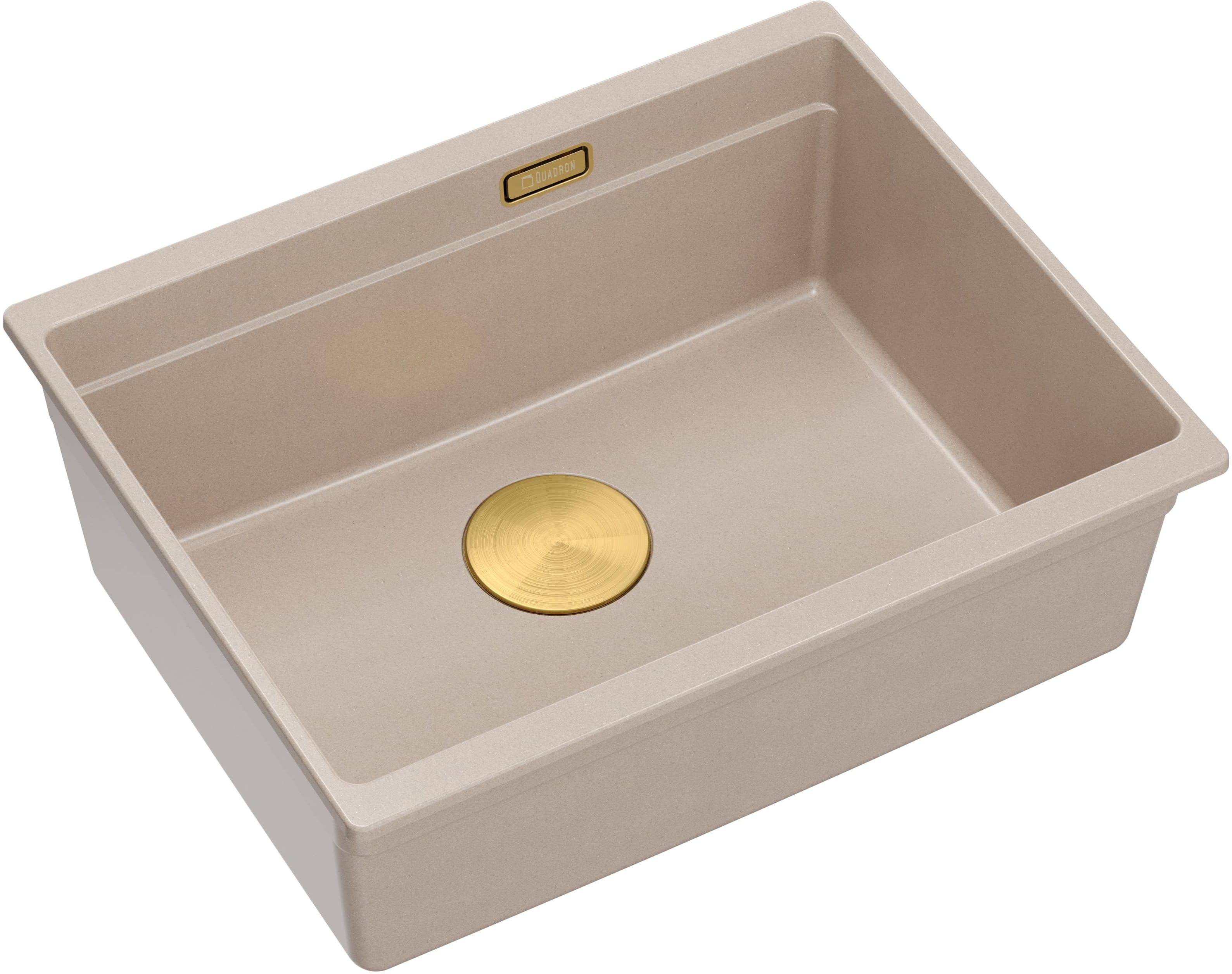 Quadron Logan 100 zlewozmywak GraniteQ 56x45 cm beż/elementy złote HQJ6045U2_PVDG1_U