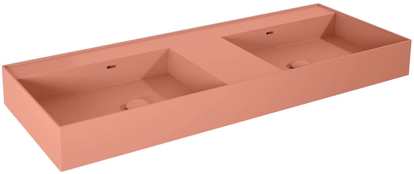 Elita Level umywalka 120,5x45,5 cm prostokątna ścienna podwójna terra pink matt RE041461206600