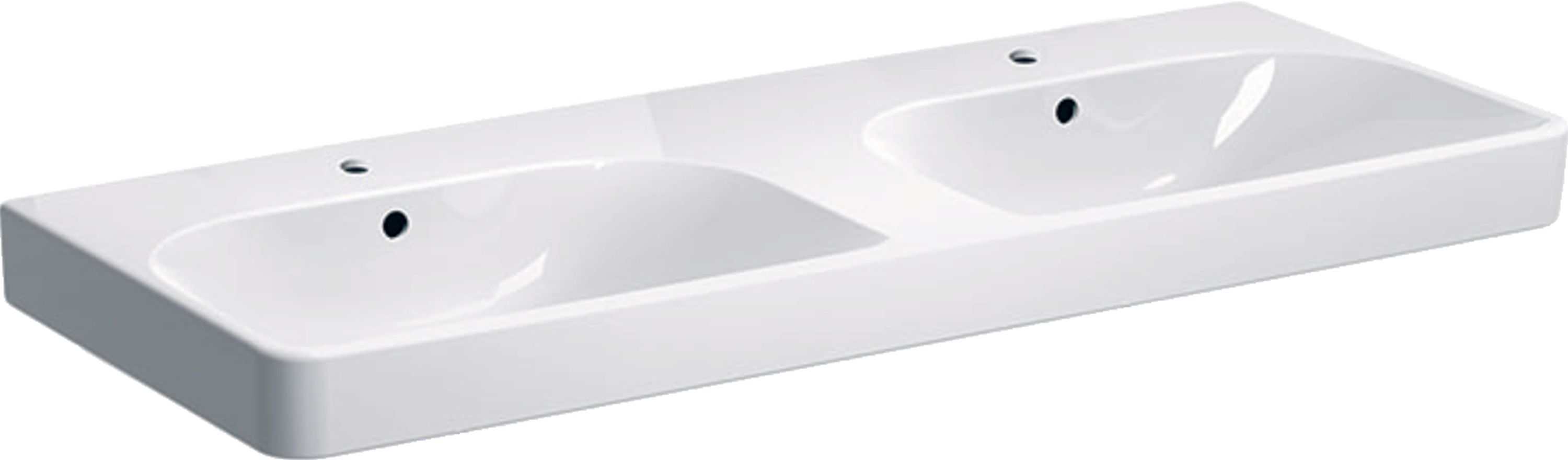 Geberit Smyle Square umywalka 120x48 cm ścienna podwójna prostokątna KeraTect biała 500.223.01.8