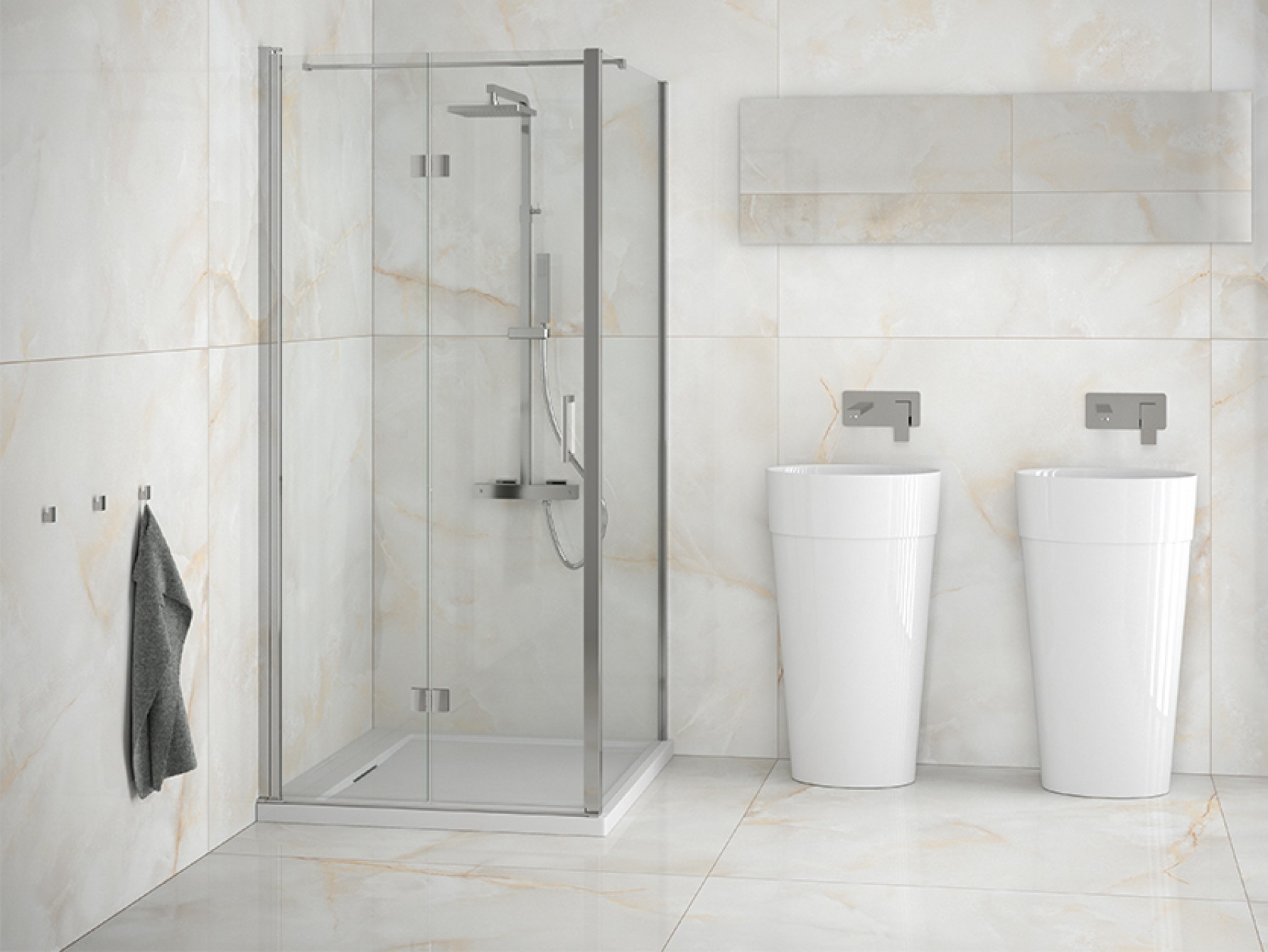 Besco Exo-CH ścianka prysznicowa 100 cm boczna chrom/szkło przezroczyste PCH-100-190C