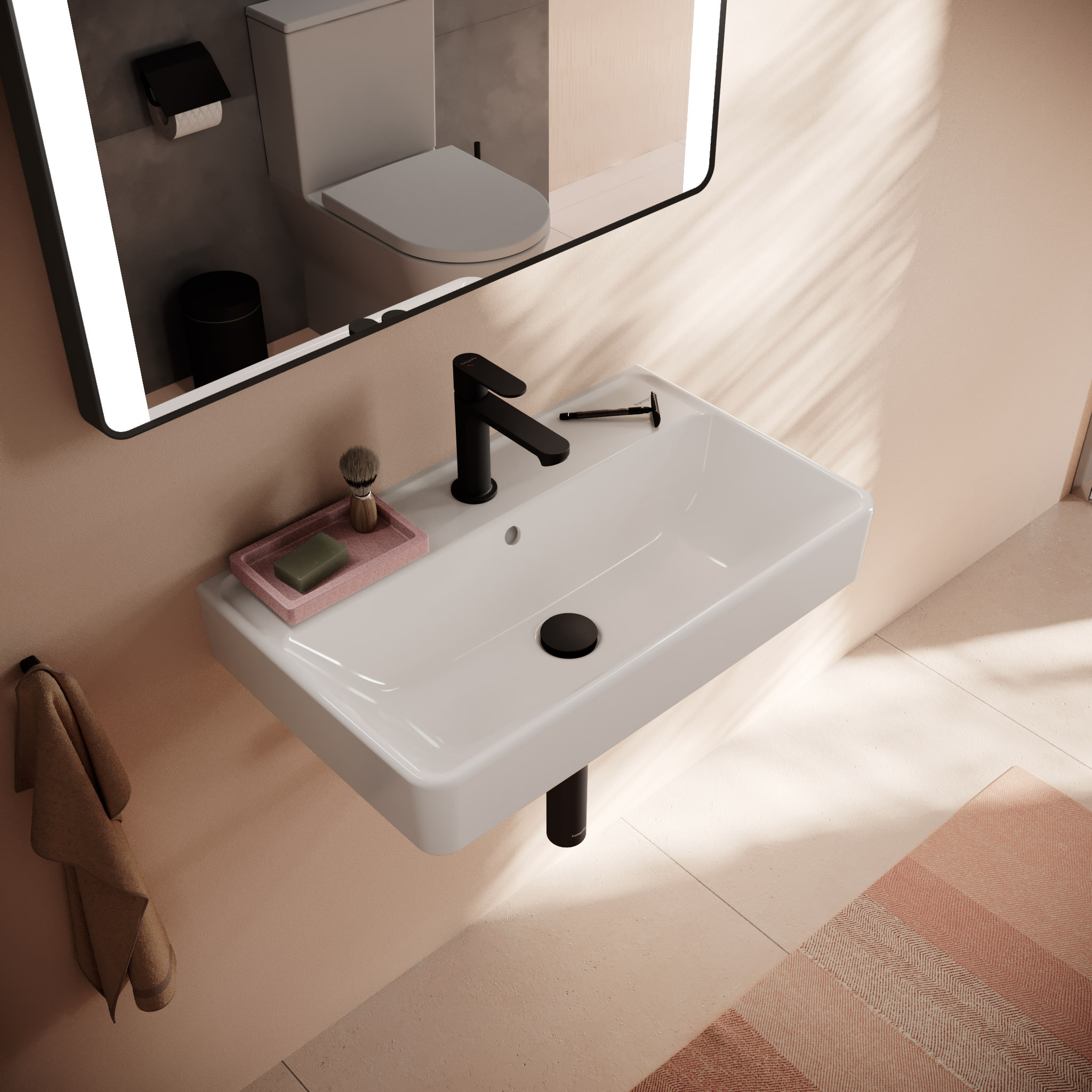 Hansgrohe Xanuia Q umywalka 65x39 cm prostokątna ścienna Compact biała 60617450