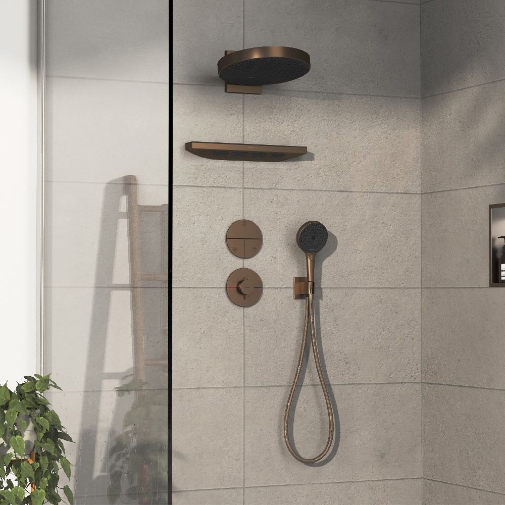 Hansgrohe ShowerSelect Comfort S bateria prysznicowa podtynkowa termostatyczna brąz szczotkowany 15559140