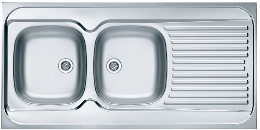 Alveus Classic 100 zlewozmywak stalowy 120x60 cm 2-komorowy lewy len 1008990