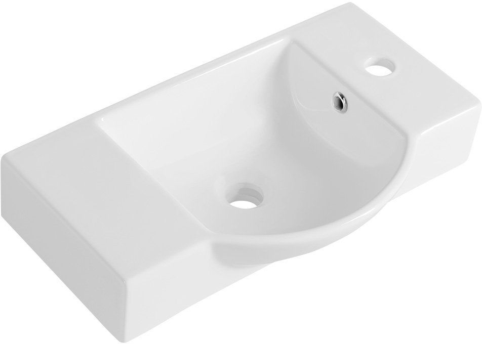 Sapho Small Litos umywalka 55x32 cm ścienna asymetryczna biała 4077
