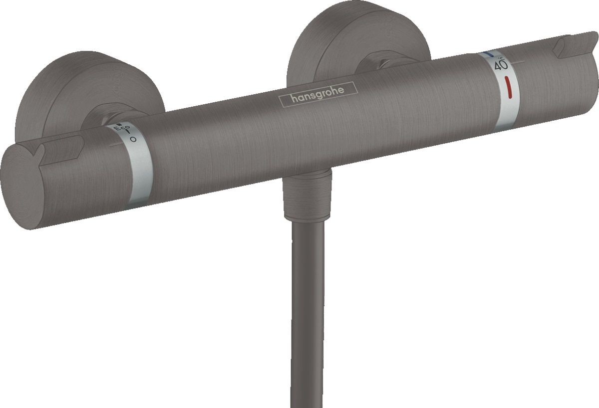 Hansgrohe Ecostat Comfort bateria prysznicowa ścienna termostatyczna czarny chrom szczotkowany 13116340