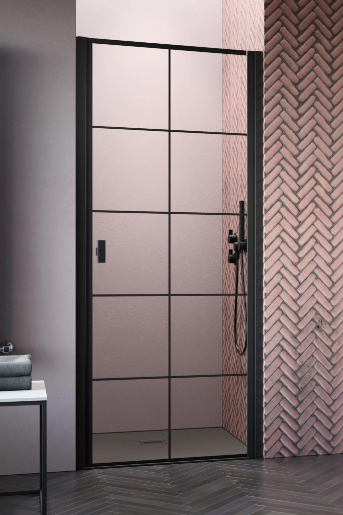 Radaway Nes Black DWJ I drzwi prysznicowe 80 cm prawe czarny mat/szkło Factory 10026080-54-55R
