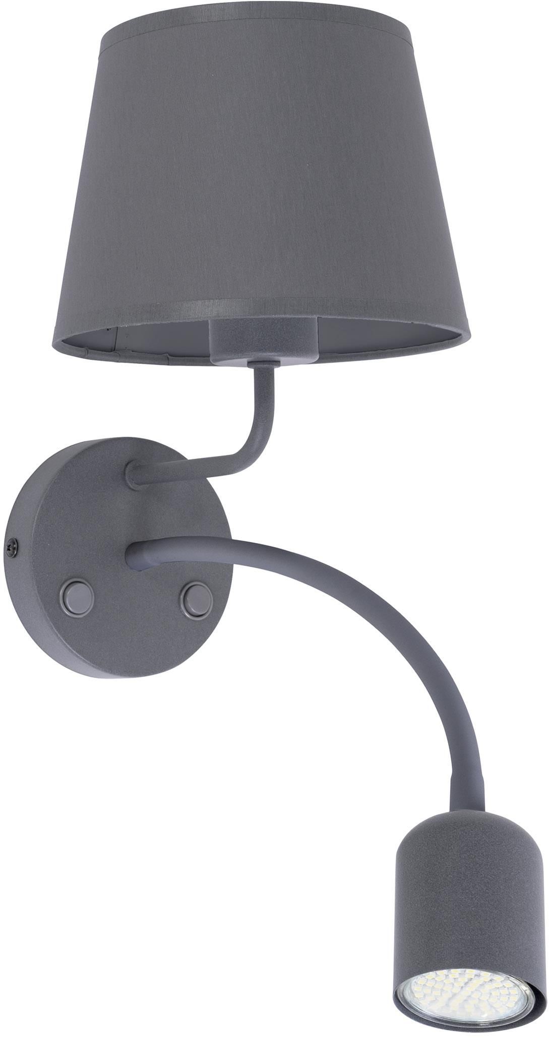 TK Lighting Maja kinkiet 1x60W+1x10W szary 2536