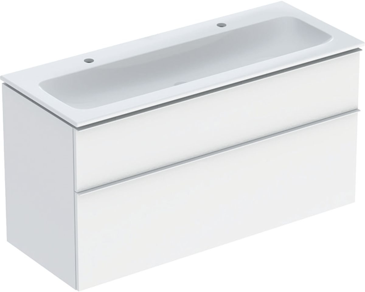 Geberit iCon Set Slim umywalka z szafką 120 cm zestaw meblowy KeraTect biały mat 502.334.01.3