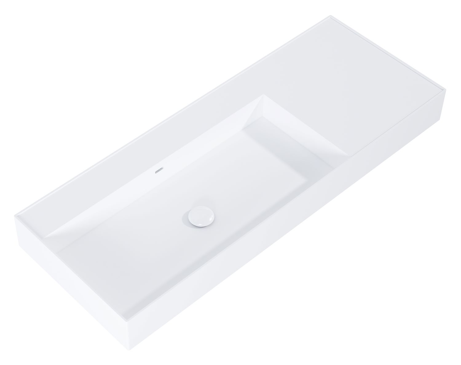Elita Level umywalka 120,5x45,5 cm prostokątna ścienna lewa white matt RE041461195290