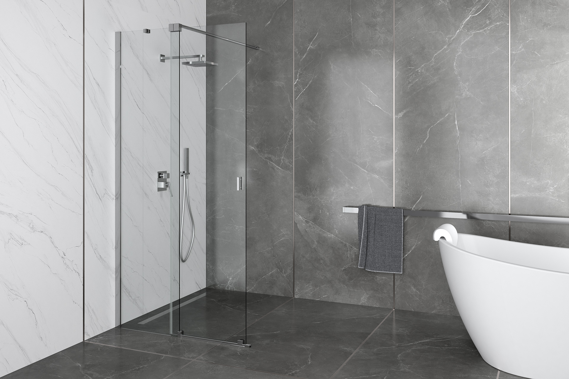 Besco Vayo Walk-In ścianka prysznicowa 100 cm chrom/szkło przezroczyste VY-100-200C