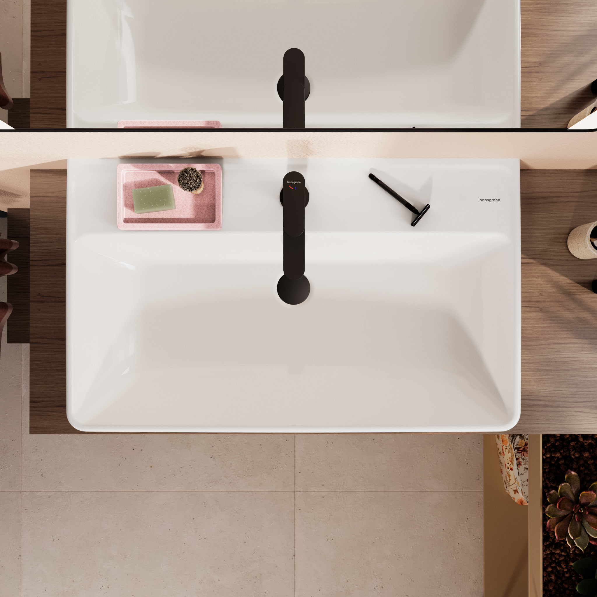 Hansgrohe Xanuia Q umywalka 80x48 cm prostokątna ścienna-nablatowa biała 60250450