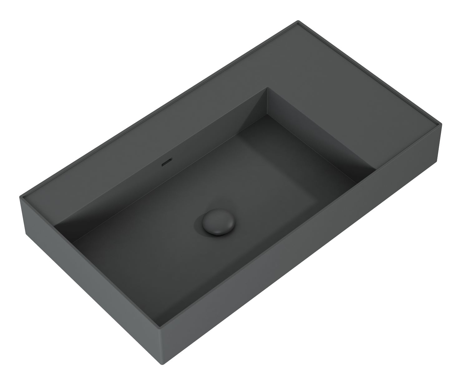 Elita Level umywalka 80,5x45,5 cm prostokątna ścienna lewa anthracite matt RE041461176010