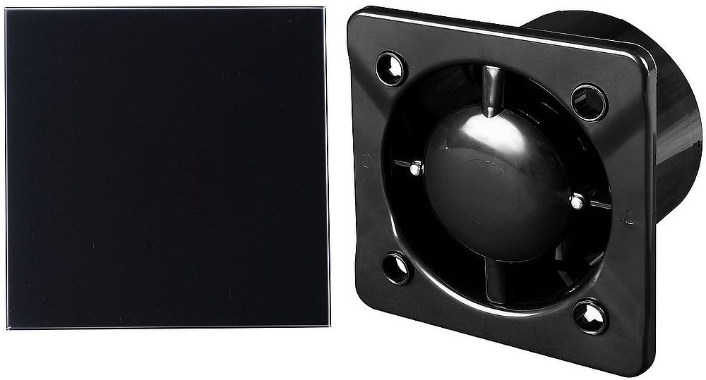 Zestaw Awenta System+ Silent 100H wentylator ścienno-sufitowy z panelem ozdobnym czarny/czarny mat (KWS100CZ, PTGB100M)