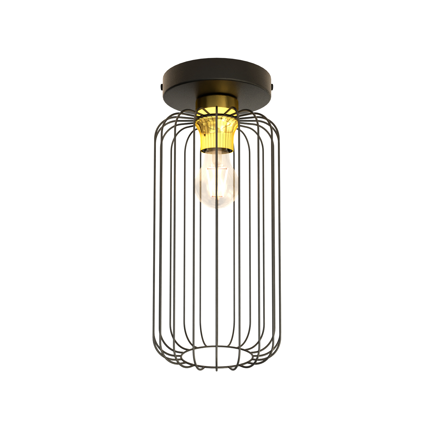 Emibig Barn plafon 1x15 W czarny-złoty 1366/1