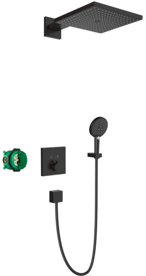 Hansgrohe Raindance E System zestaw prysznicowy podtynkowy termostatyczny czarny mat 27939670