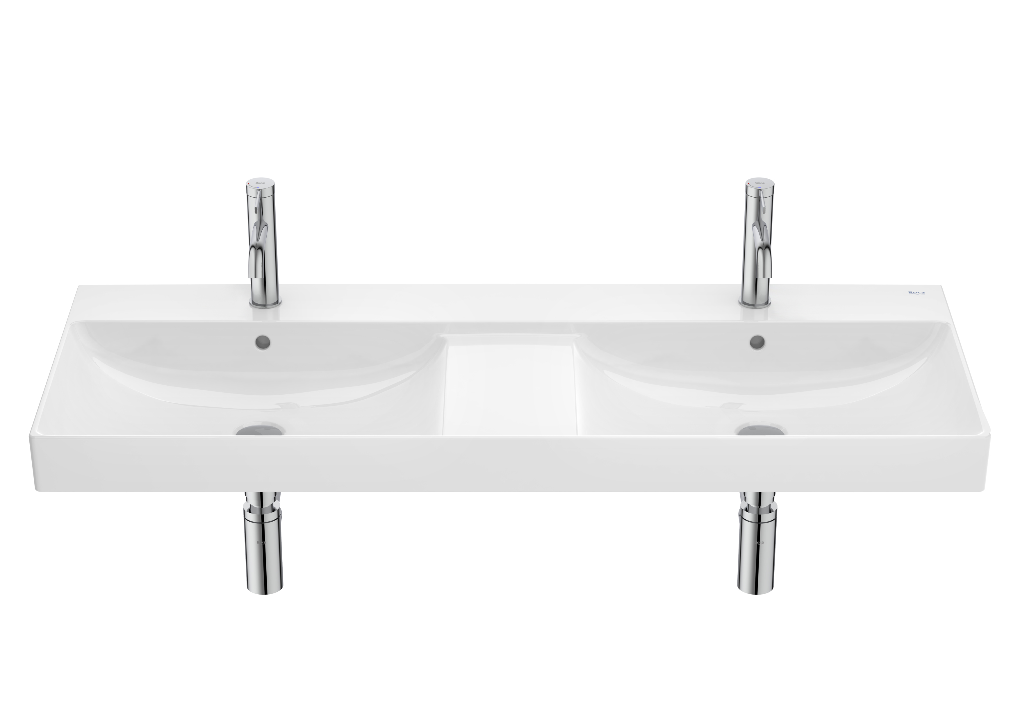 Roca Ona umywalka 120x46 cm prostokątna ścienna-podwójna biała A32768BS00 - Wysyłka w 24h