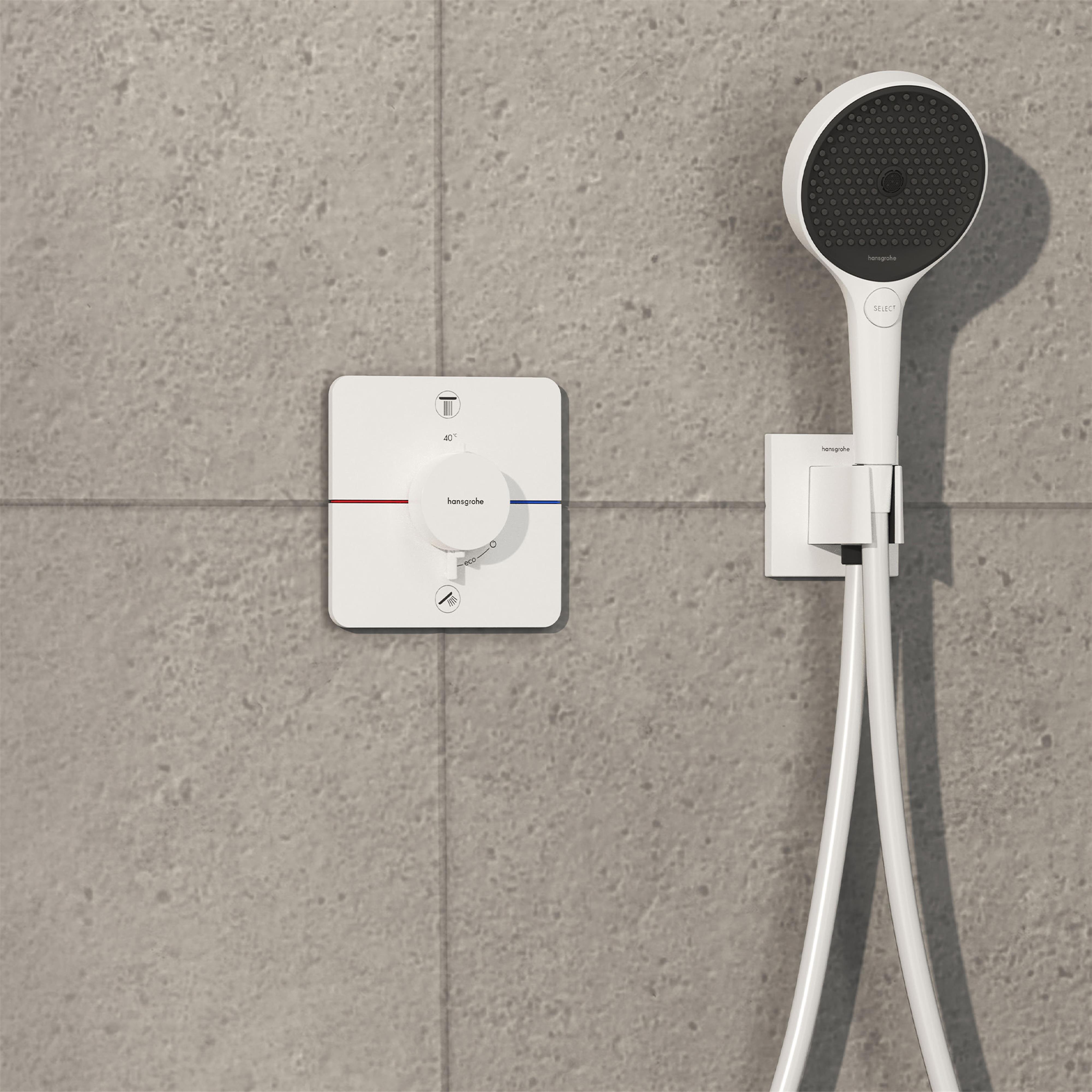 Hansgrohe ShowerSelect Comfort Q bateria wannowo-prysznicowa podtynkowa termostatyczna biały mat 15586700