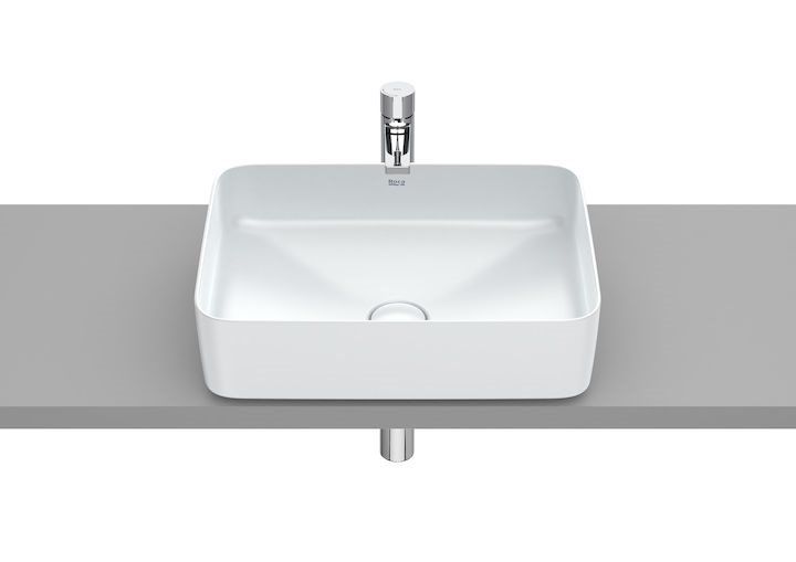 Roca Inspira Square umywalka 50x37 cm nablatowa perła A327530630