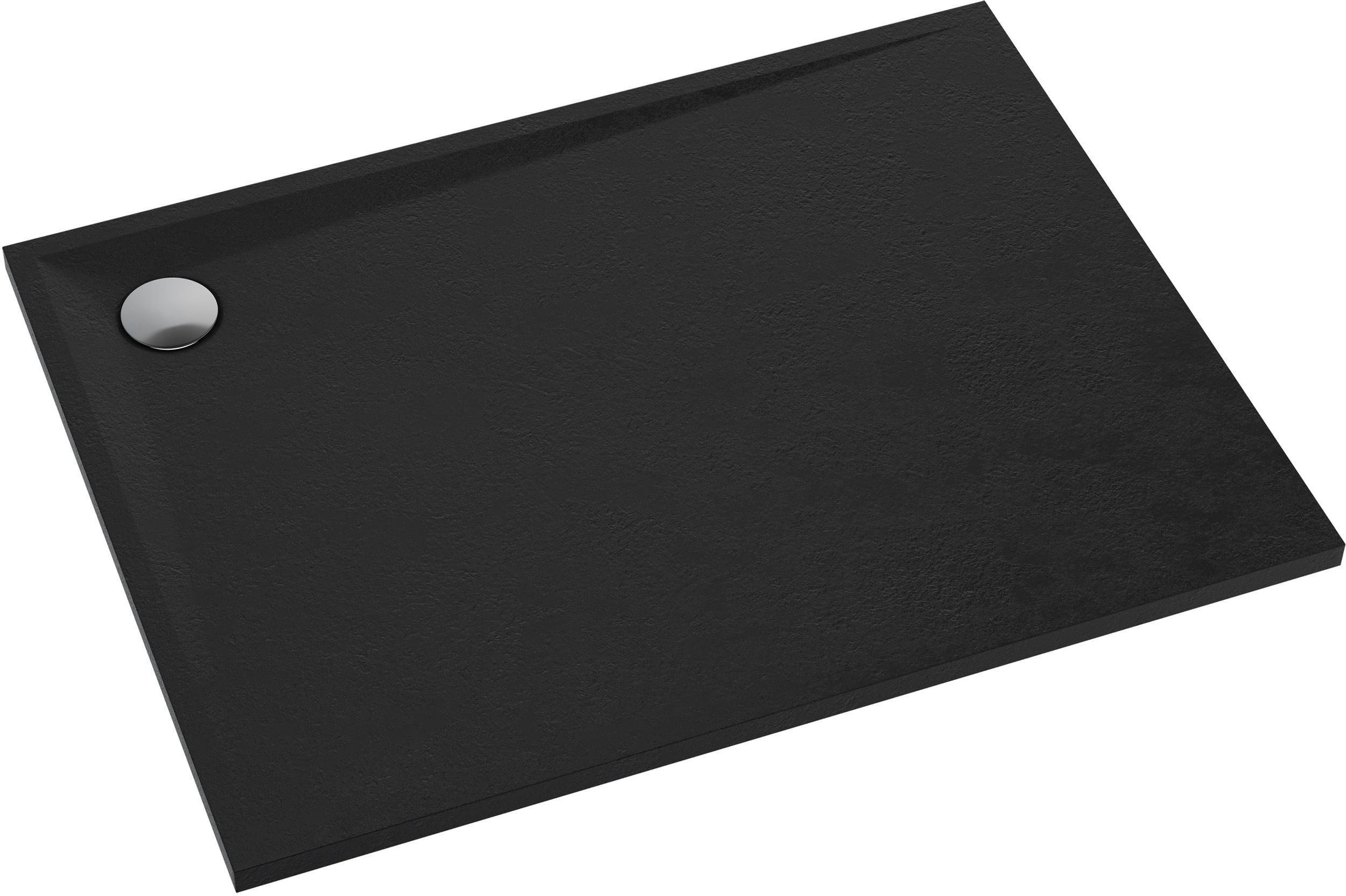 Omnires Stone brodzik 100x90 cm prostokątny kompozyt czarny mat STONE90/100BL